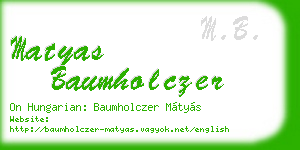 matyas baumholczer business card